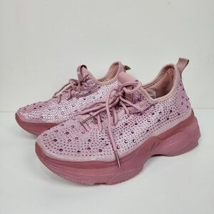 bebe Pink Sneakers with Chunky Sole and Slip-On Design